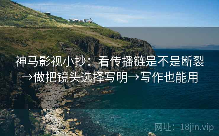 神马影视小抄：看传播链是不是断裂→做把镜头选择写明→写作也能用