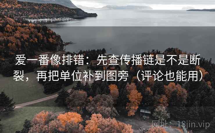 爱一番像排错：先查传播链是不是断裂，再把单位补到图旁（评论也能用）