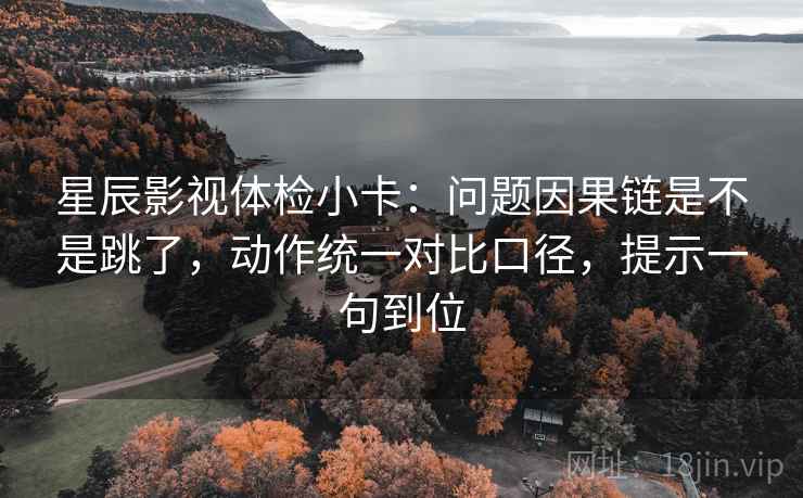 星辰影视体检小卡：问题因果链是不是跳了，动作统一对比口径，提示一句到位